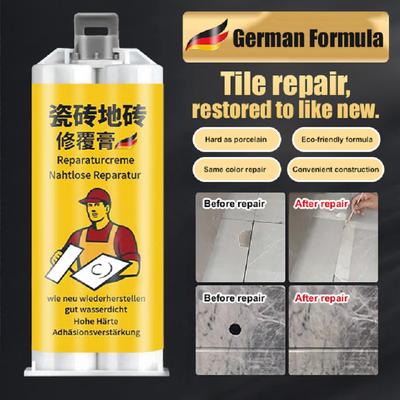 Fliesenstein Rissreparatur-Set Verstellbare Farbe Fliesenreparaturpaste Bodenfliesen Schlaglochreparaturpaste 85g mit Werkzeugen Rissreparatur