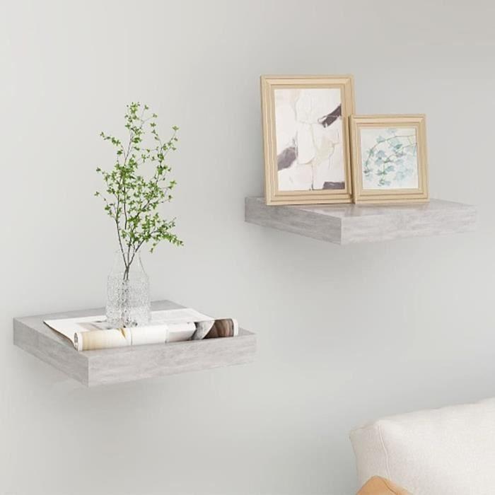 VidaXL Floating Wall Shelves 2 Pcs Concrete Grey 23x23.5x3.8 Cm MDF