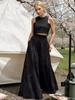 Women's Casual Fashion Sleeveless Pocket Long Dress One-Piece Set Outfit