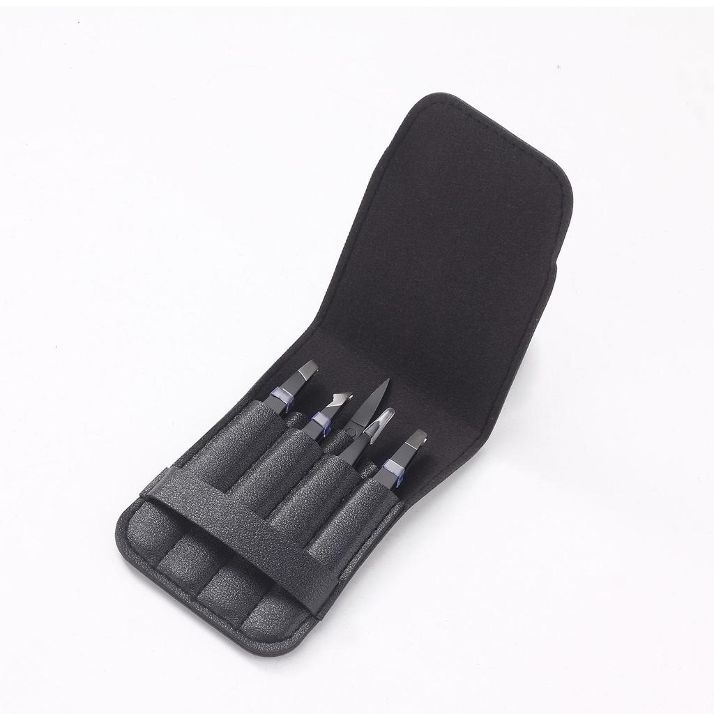 4-Piece Stainless Steel Tweezers Set for Eyelash Extensions and Beard Plucking