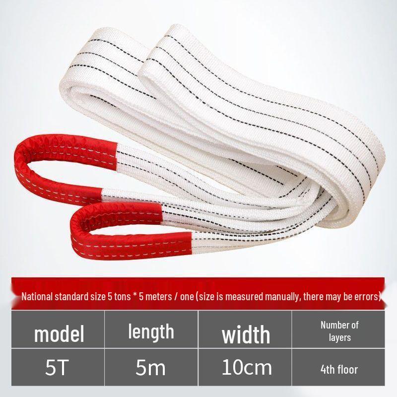 

10 Ton White Flat Lifting Sling with Double Buckle - Industrial Hoist & Tow Rope