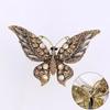 Vintage Butterfly Brooch: High-Grade Silk Scarf Buckle with Rhinestone Pin & Retro Animal Design