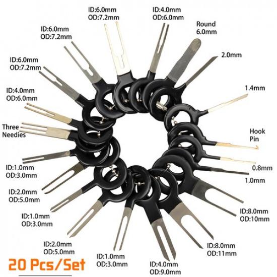 52pcs Terminal Removal Tool Electrical Wire Plug Connector Pin Extractor Kit Car