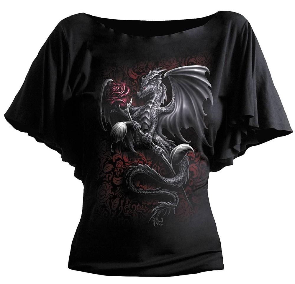 

Spiral Direct Ladies Latin Boat Neckline Gothic Dragon Skirt Metal Fairy Unisex T-Shirt L