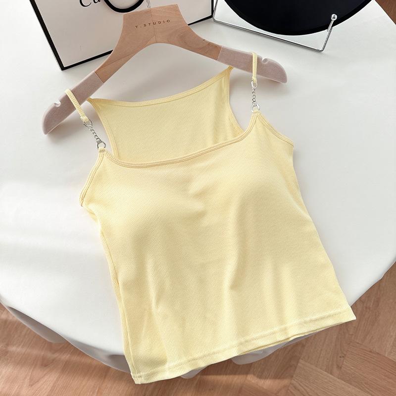 

Knitted Suspender Vest for Women New Design Metal Chain Large Size Slim Sweet and Spicy Sleeveless Short Top Stylish Appearance Practical Daily Use One size