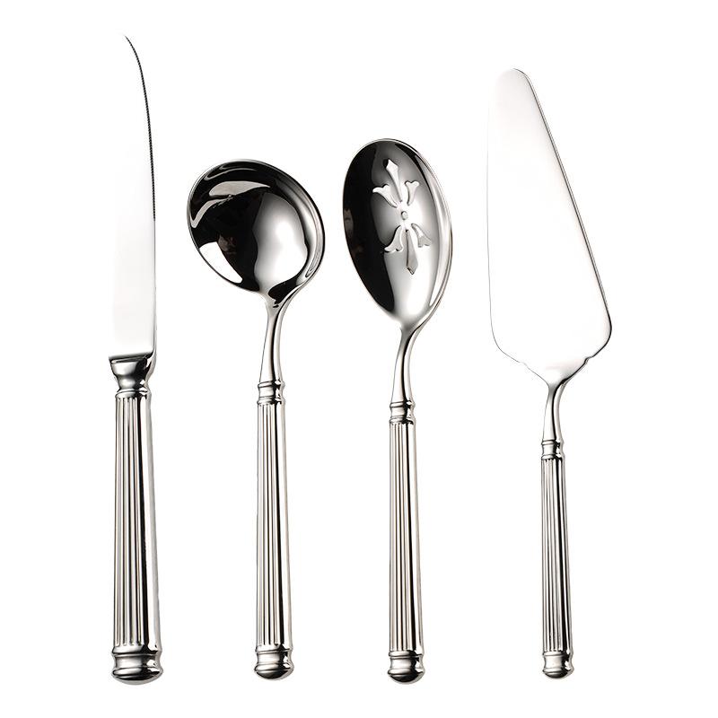304 Forged Roman Column Hotel Stainless Steel Western Tableware Steak Knife Fork Spoon Cake Shovel Common Spoon Cream