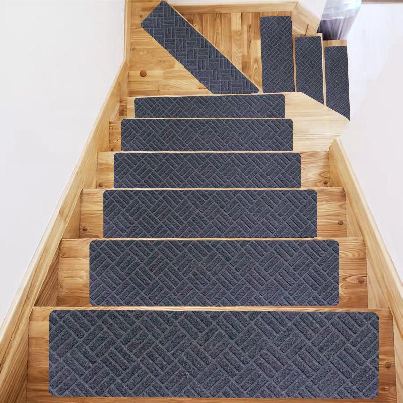 1PC 76x20.3cm Home Soft Self-adhesive Stair Stepping Mat Stair Carpet Protector Rug Non-slip Variety Pattern Water Absorption