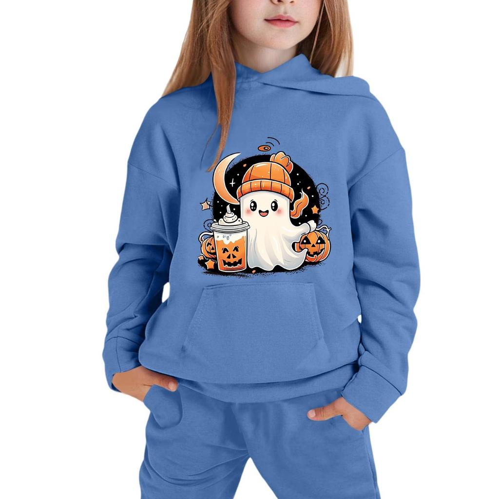 Kids Hoodie with Halloween Print - Long Sleeve Pullover Sweatshirt for Boys and Girls