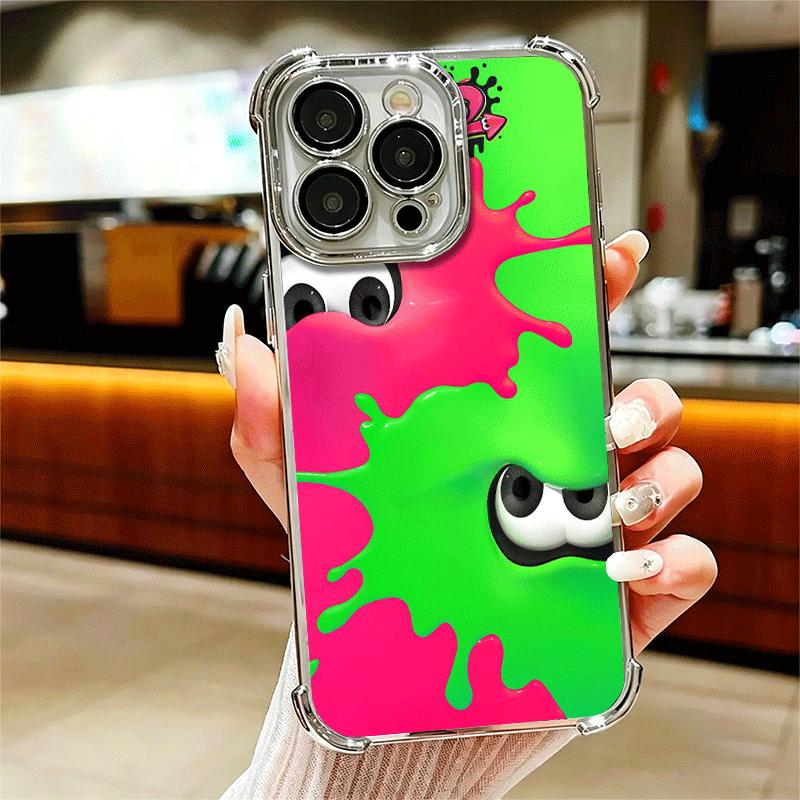 S-Splatoons Game Plating Phone Case For Iphone 16 17 Pro Max Air 16E 14 15 Plus 12 13 Mini Anti-Fall Airabag Cover