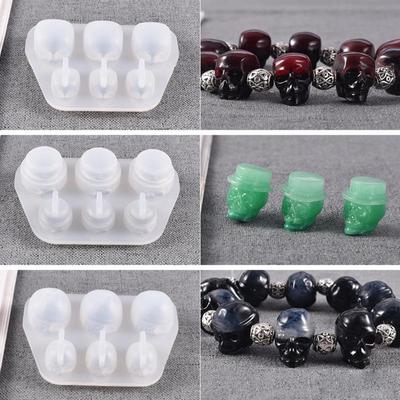 3Pcs/Set Skull Silicone Resin S Skeleton Head Epoxy Casting for Halloween Jewelry Making Craft Tools