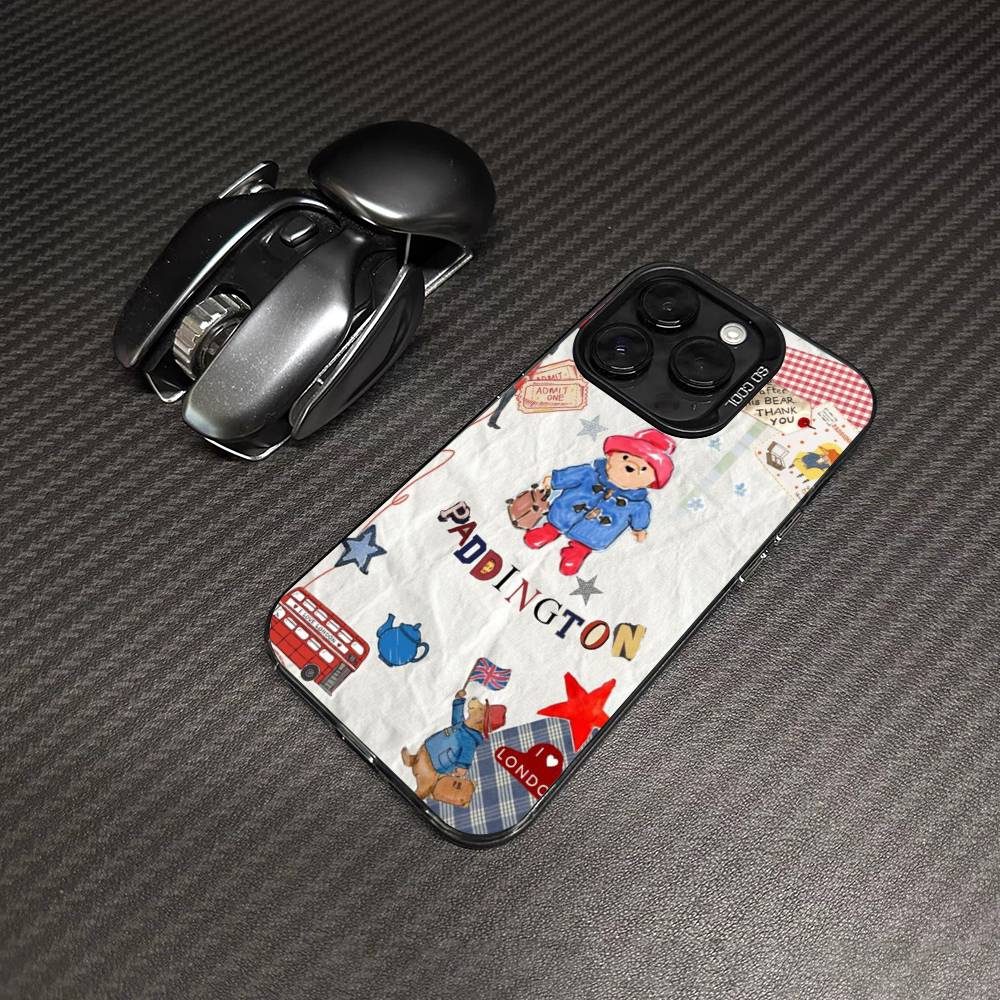 Cute P-Paddingtons Bear For IPhone 17 16 15 14 13 12 11 Pro Max Plus Matte Color Back Phone Cover