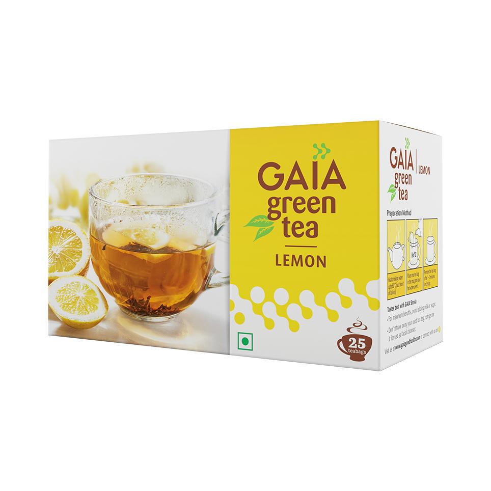 Green Tea with Lemon (25 Pak, 2 G), Leaf Green Tea Lemon, Gaia