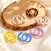 Multi-colored Stainless Steel Hoop Earrings,Elegant Geometric Earrings for Women,Female Jewelry Party Gifts