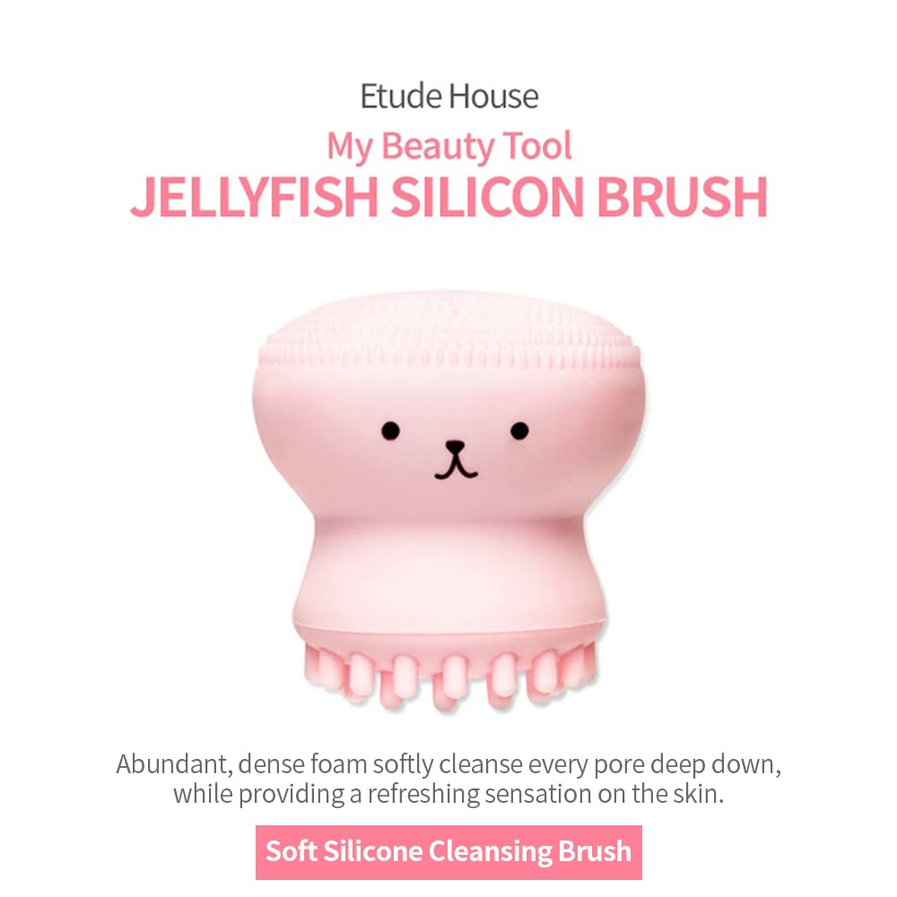 ETUDE My Beauty Tool Jellyfish Silikonborste | Allt-i-ett Djup Porrengöringssvamp & Borste, för Exfoliering, Massage, Rengöring Mjuk Borste