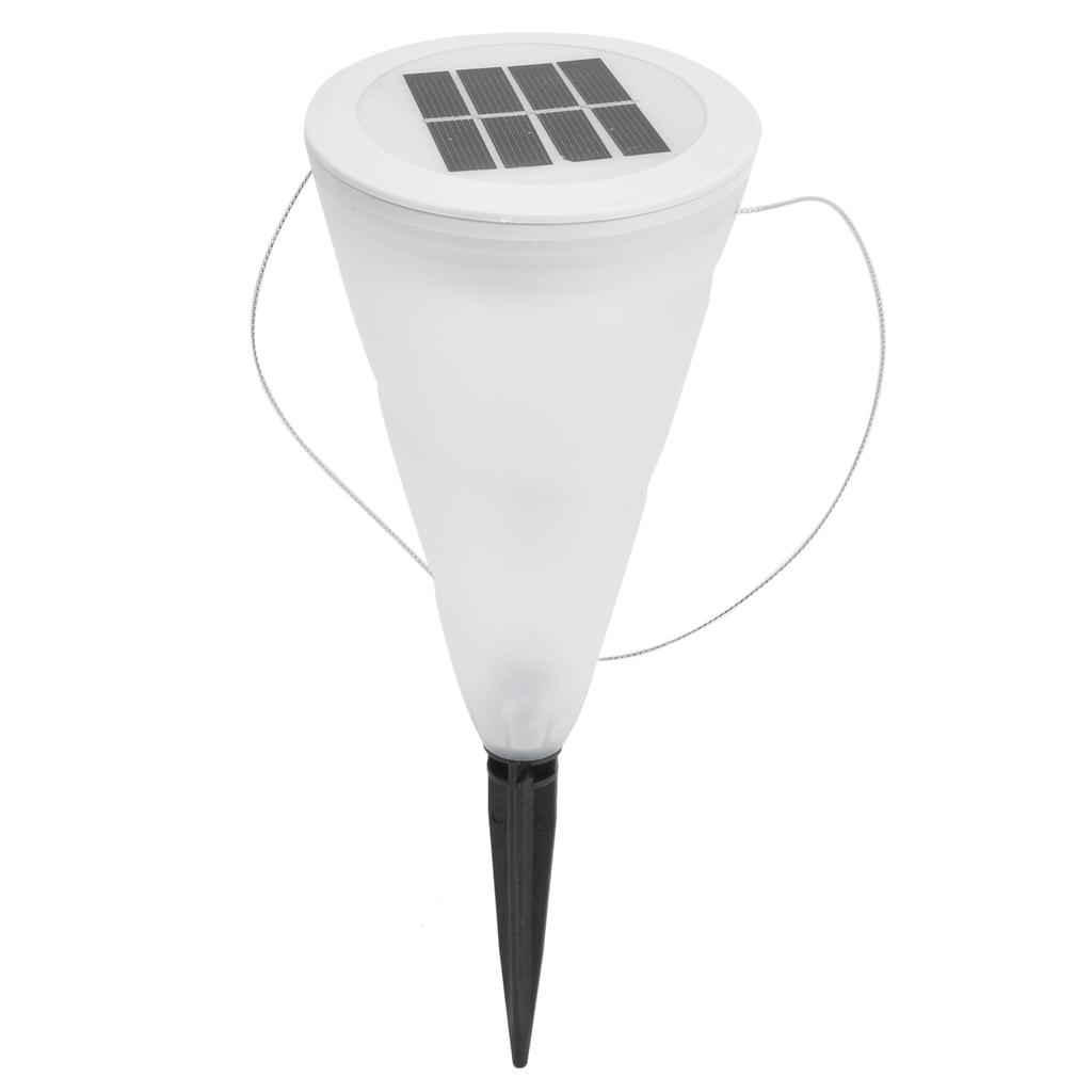 LED Solar Hanging Lamp Cone Shaped Ground Insert Lawn Light Waterproof for Garden Courtyard