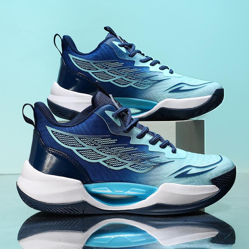 

2025 новые дышащие трендовые светящиеся баскетбольные кроссовки для мужчин и женщин, универсальные износостойкие нескользящие парные спортивные кроссовки-мандаринки 45 темно-синий