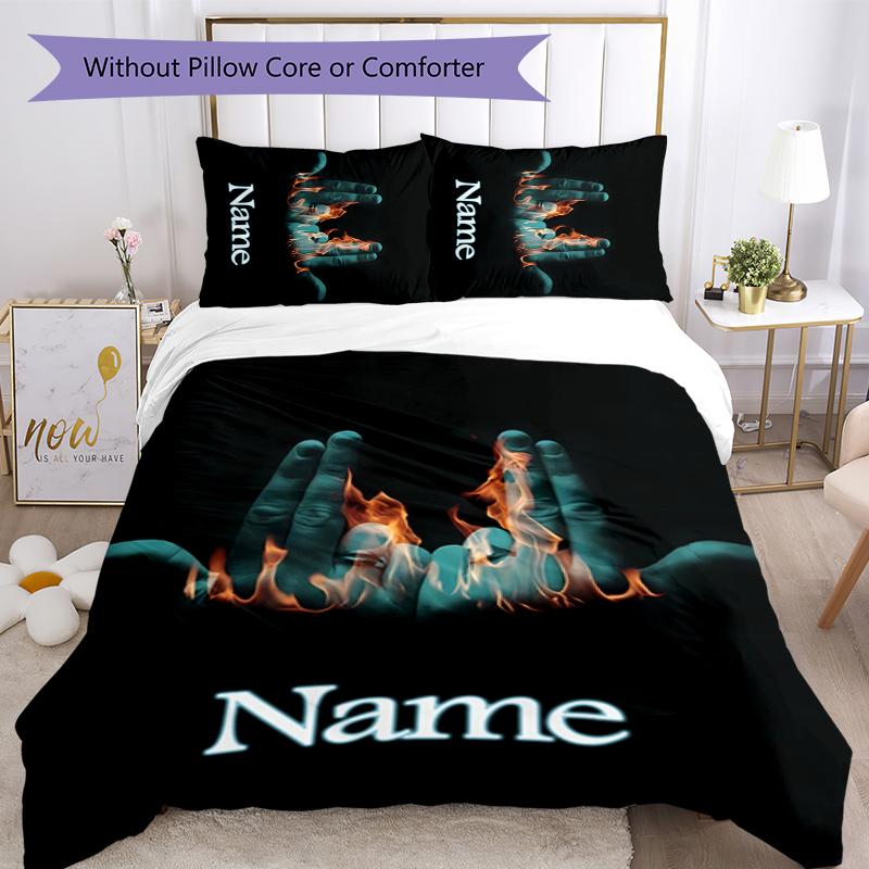 3pcs Custom Name Cartoon Jul rapper Bedding Set Duvet Cover Closure Includes 1 Duvet Cover & 2 Pillowcases for All Seasons Bedroom Decor