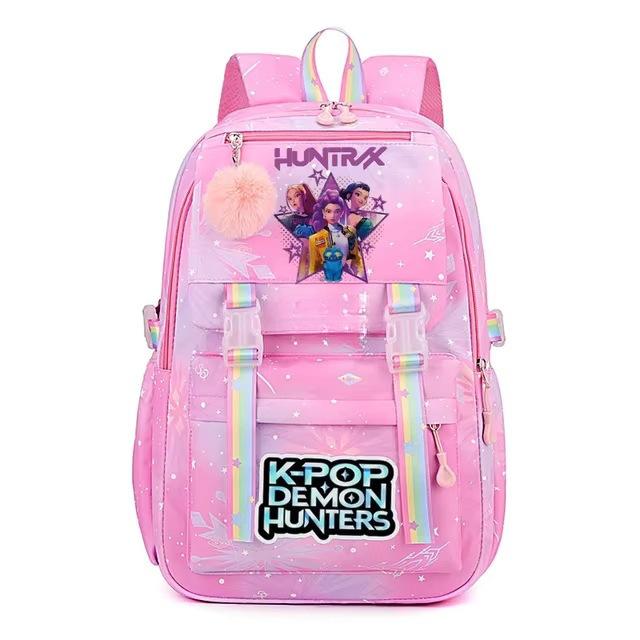 Kpop Witch Hunters Cartoon Backpack Girl Student Large Capacity School Bag Elementary School Student Backpack Lightweight