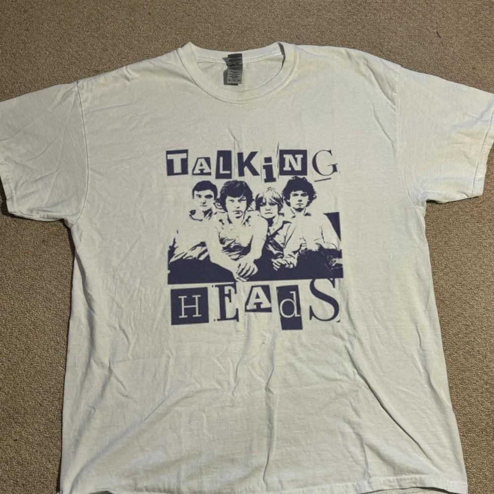 Talking Head Band Shirt Retro Style White Cotton Tshirt Unisex S-5XL KH14870 Unisex T-Shirt S