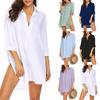 Fashion Womens Color V-Neck Women's Pockets Long Sleeved Shirts Top