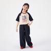 Girls' Printed Pure Cotton Color-block T-shirt