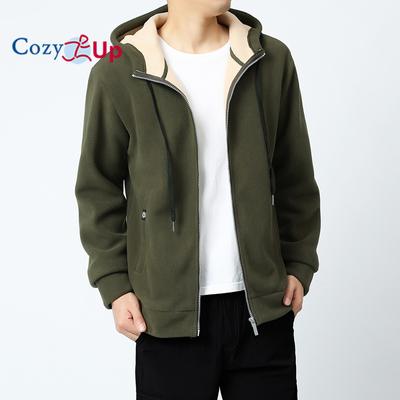 Cozy Up Uomo Felpa con cappuccio in pile Sherpa Giacca con cerniera intera Caldo peloso Antivento Cappotti invernali con cappuccio Outwear