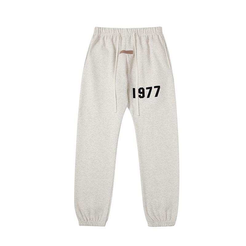 Three-dimensional flocking 1977 men's and women's American high street hoodie sweater trousers casual suit