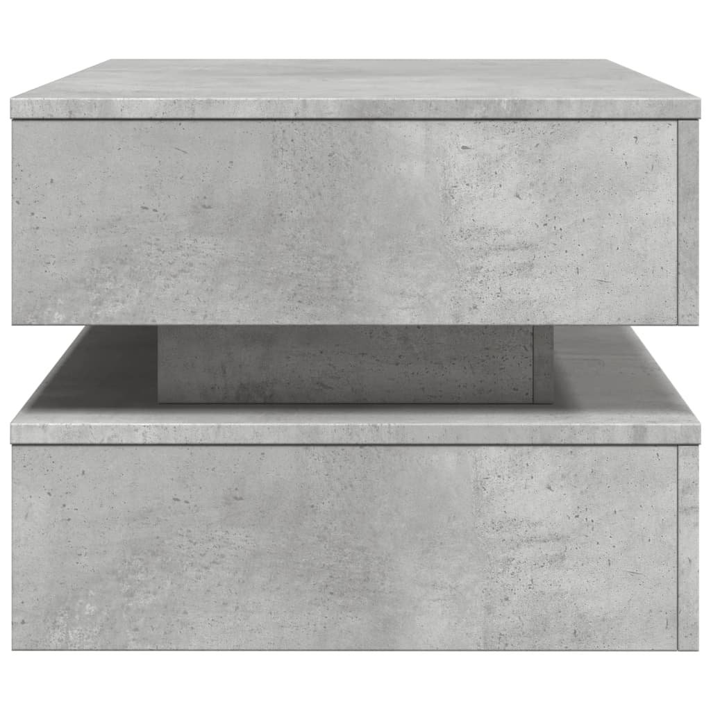 LED Coffee Table, Concrete Grey, 90x50x40 Cm