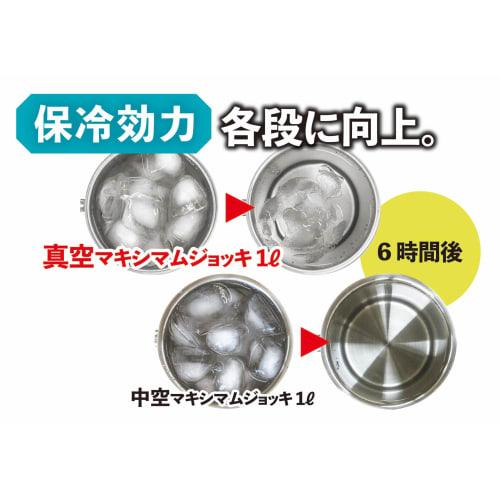 Kakusei Vacuum-Sealed Mug, 1.0L, Silver, Double-Layered Vacuum Wall, Insulates Hot & Cold Drinks, Easy-Grip Handle, Reduces Condensation, and Keeps Ic