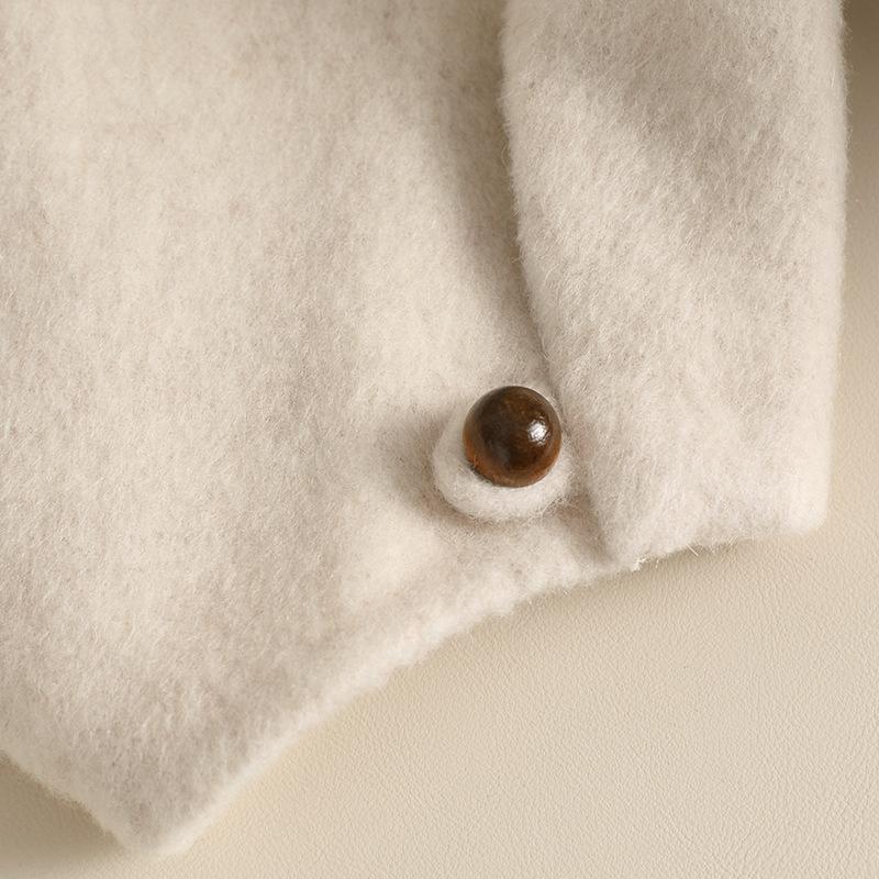 2024 autumn and winter new double-sided wool coat simple and fashionable knee-length light luxury high-end woolen coat women