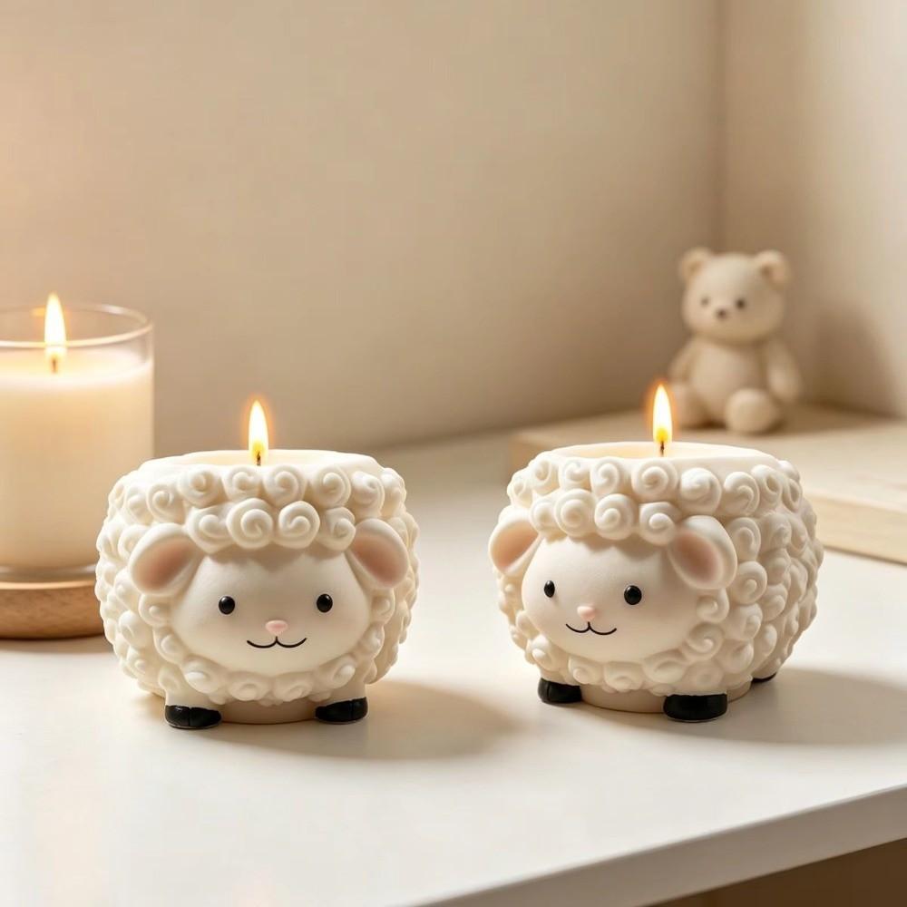 Soft Silicone Sheep Candle Mold Handmade Reusable Candle Mold Animal Statue Mold Home Decoration