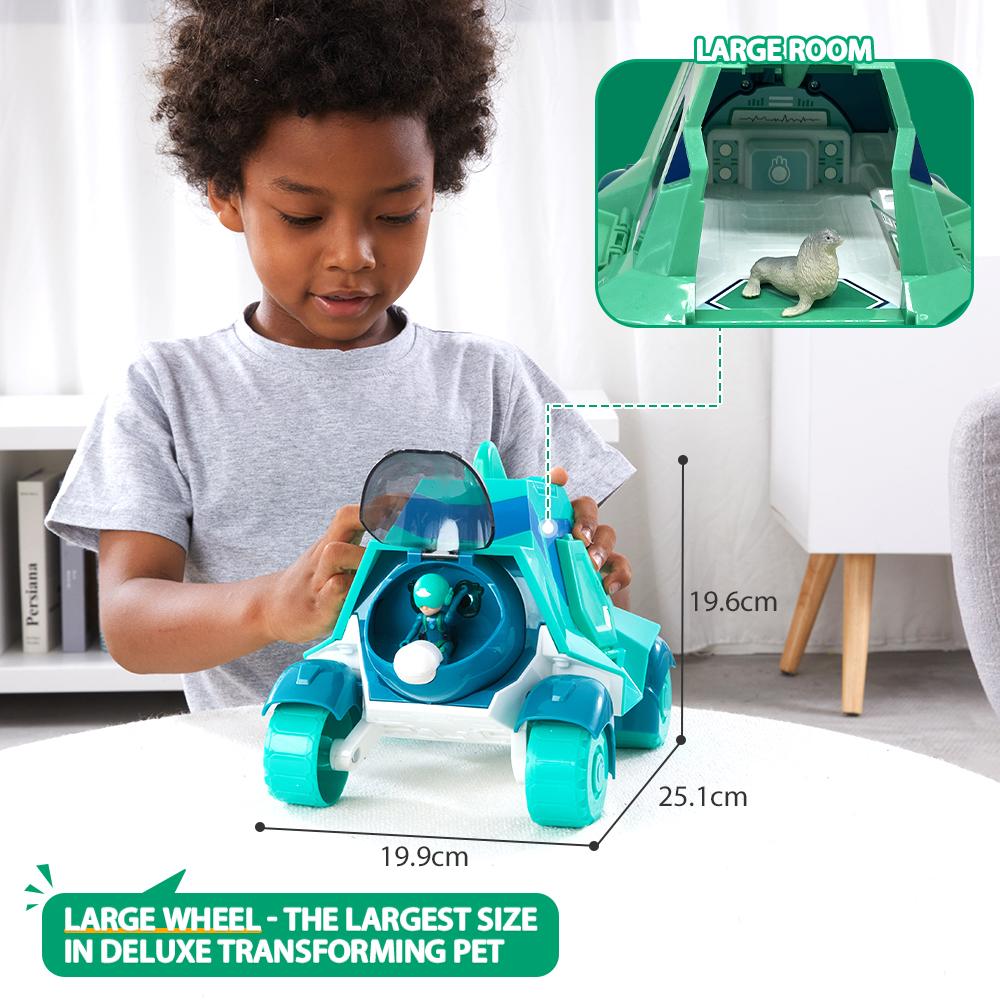 PETRONIX DEFENDERS Unità Medica Trasformabile Deluxe ed Emma Modalità 2-IN-1 con 2 Figure, Occhio Luminoso, Ruota Mobile Anime Giocattolo per Bambini Regalo