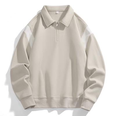 Lente en Herfst T-shirt met lange mouwen Heren Basis Shirt Losse Jeugd Top Losse Polo met lange mouwen