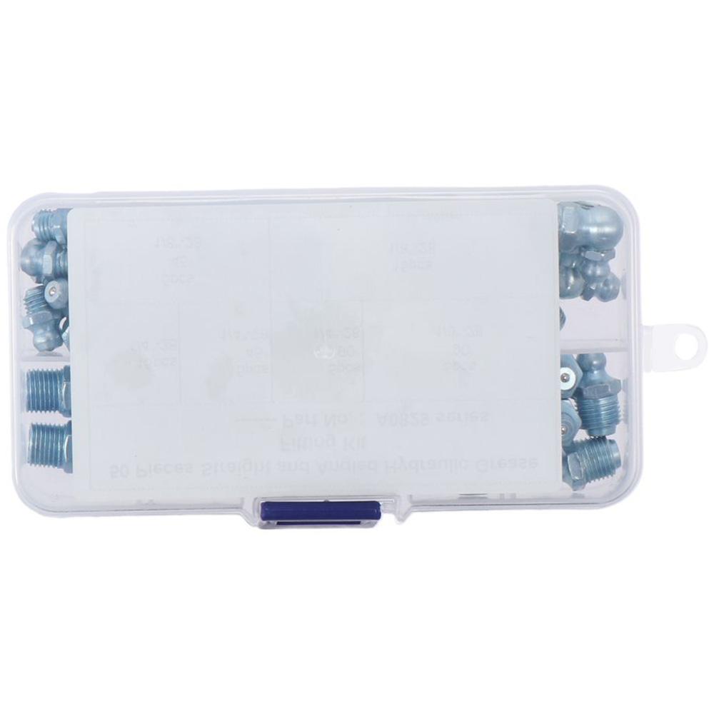50Pcs 45,90,180 Degree Grease Fittings  Grease Zerk Grease Fitting Assortment  Replacement Kit