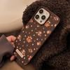 Warm Brown Gentle Small Floral for IPhone16 Mobile Phone Case for Apple 17pro Leather 16 for 13 Autumn and Winter Max Retro