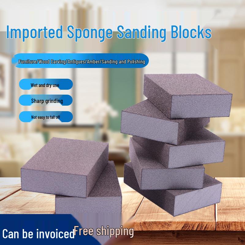 Elastic, Wear-Resistant Sanding Sponge Blocks for Woodworking and Polishing