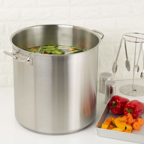 Endo Shoji Commercial TKG PRO Stockpot (without lid), 30cm, Induction Cooktop Compatible, Stainless Steel, AZV6630