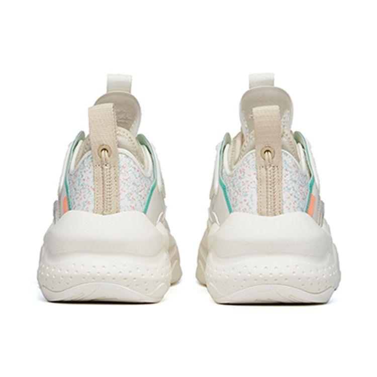 Anta Badass Lifestyle Series Casual Lightweight Durable Low-Top Skate Shoes Women Sneaker White Green Yellow 122228080-1