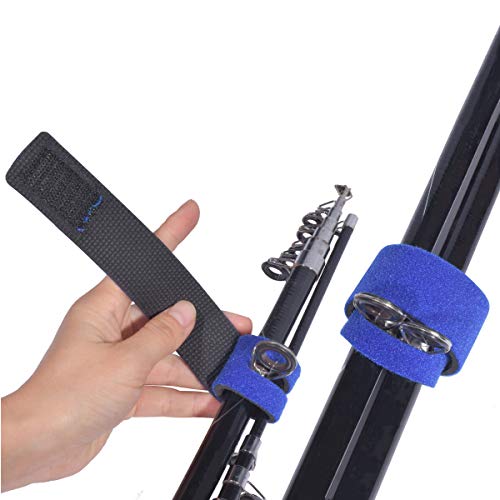 Fishing Rod Tie Holder Strap Fishing Pole Holding Belt All for Spinning Rods and Fly Fishing синий