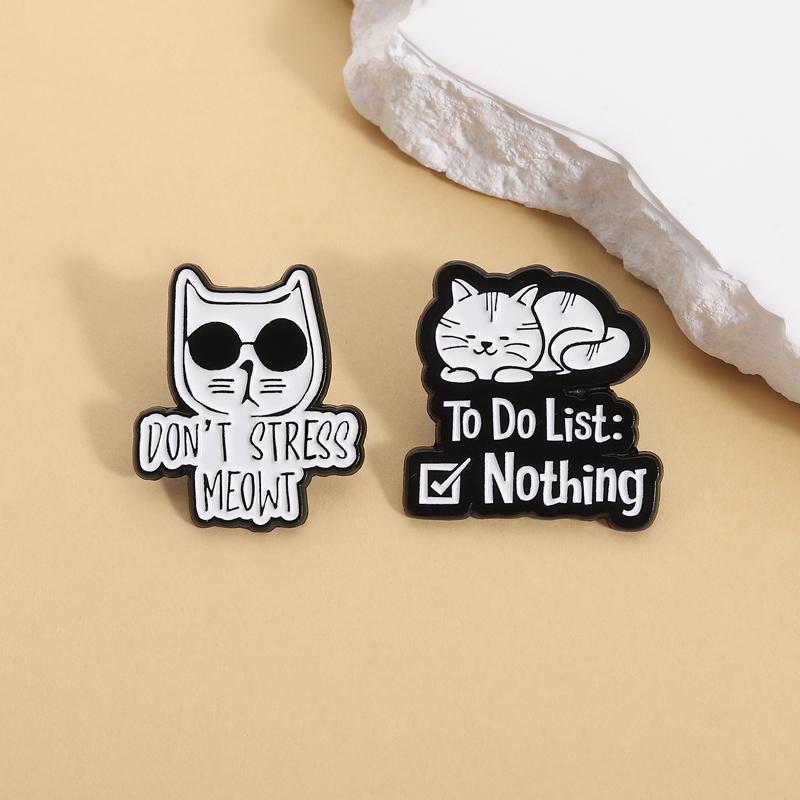 Cartoon Black Cat Enamel Pins I Do What I Want Rebellious Cat Cute Animal Brooches Lapel Badge Fashion Jewelry Gifts for Friends