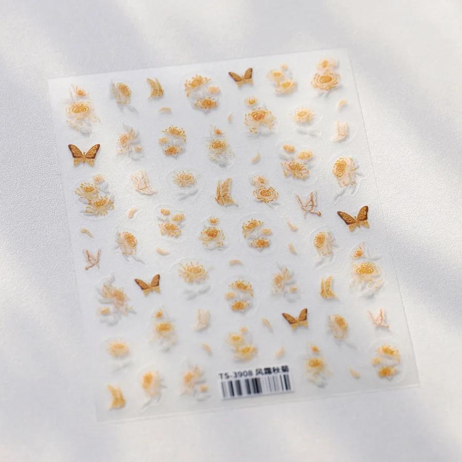 Jelly Butterfly 5D Nail Art Sticker Rhinestone Crystal Charming Shiny Insect Animals DIY Self Adhesive Decoration Manicure Decal