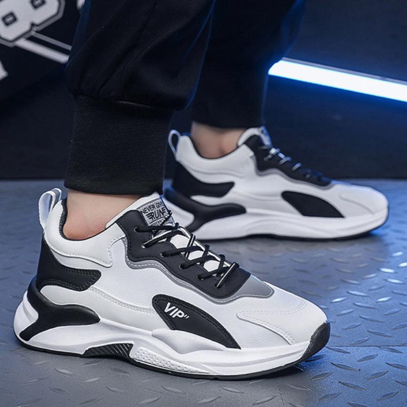 Fashion Non Slip Sneakers Men Comfortable Running Shoes PU Leather Casual Shoes Platform Wear-resistant Basketball Shoe Man Tennis Shoes