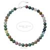 1PC Vintage Natural Stone Indian Agate 4-10mm Necklace Women's Exquisite Trendy Autumn And Winter Holiday Handmade Zircon