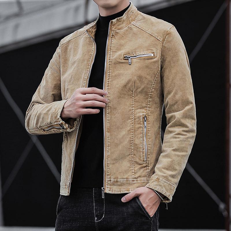

Новое осеннее мужское винтажное джинсовое пальто, топ, молодежная повседневная куртка, мужская корейская модная однотонная мужская хлопковая куртка XXL
