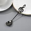 Kreativer runder Kopf Kaffee Milch Löffel Eis Rührlöffel Dessertlöffel Geschirr Edelstahl Farbe Musiknote Löffel