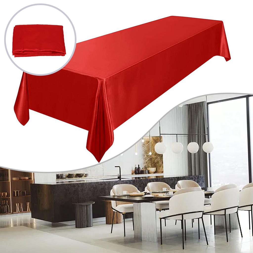 Decor Home Table Cloth Dining Table For Banquet Satin Tablecloth 1 PCS