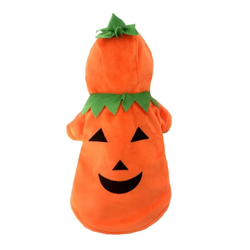 Halloween Dog Pumpkin Hooded Clothes Funny Transformation Clothes Holiday Polar Fleece Dog Clothes for Small Medium-sized Dogs
