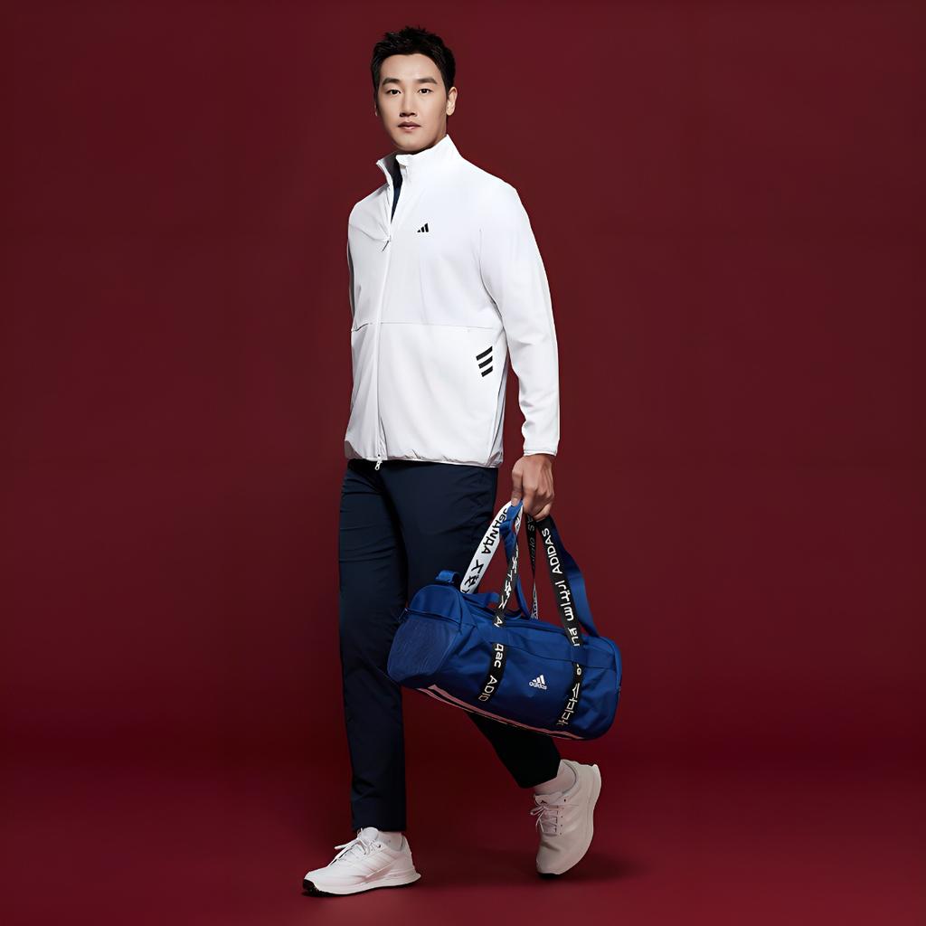 Adidas Stand Collar Fashion Windbreaker Jacket Unisex Outerwear White IA2712