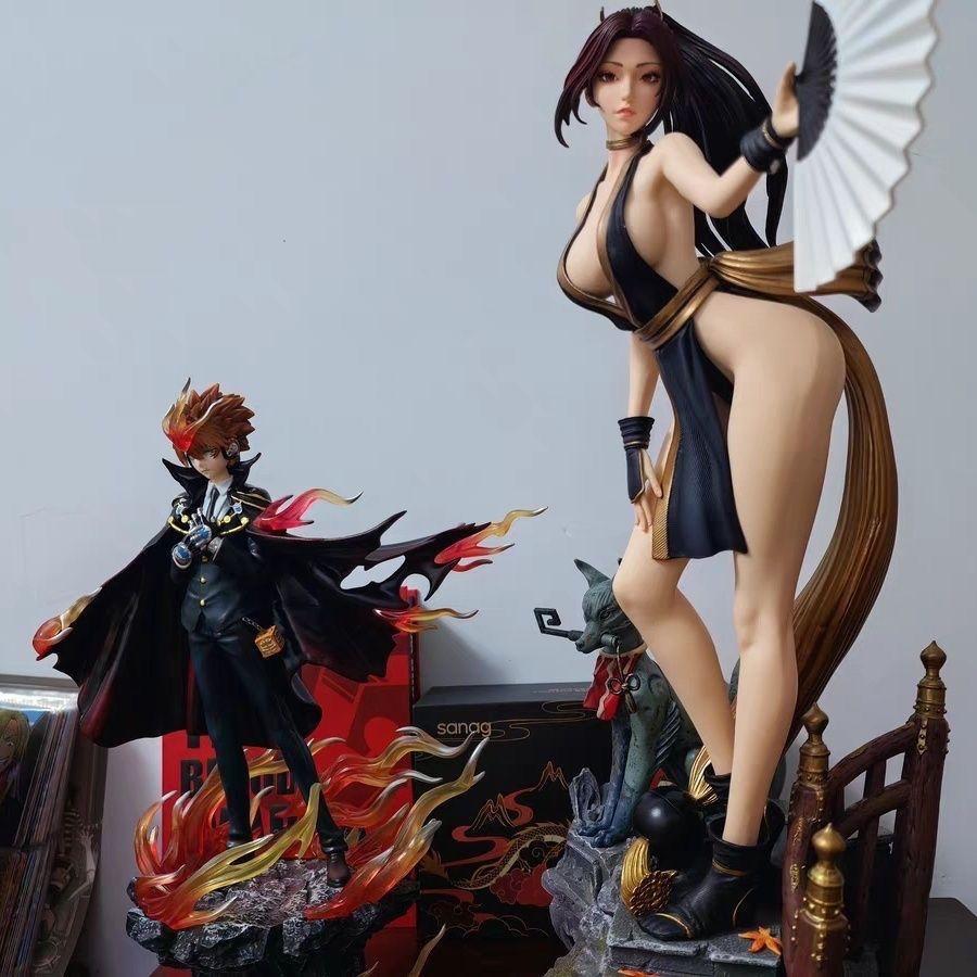 The King of Fighters 50cm/19.68nch Anime Hinata  Fire Dancei figures Two-tone dragon ballz PVC Action Wild Battle Toys Gifts
