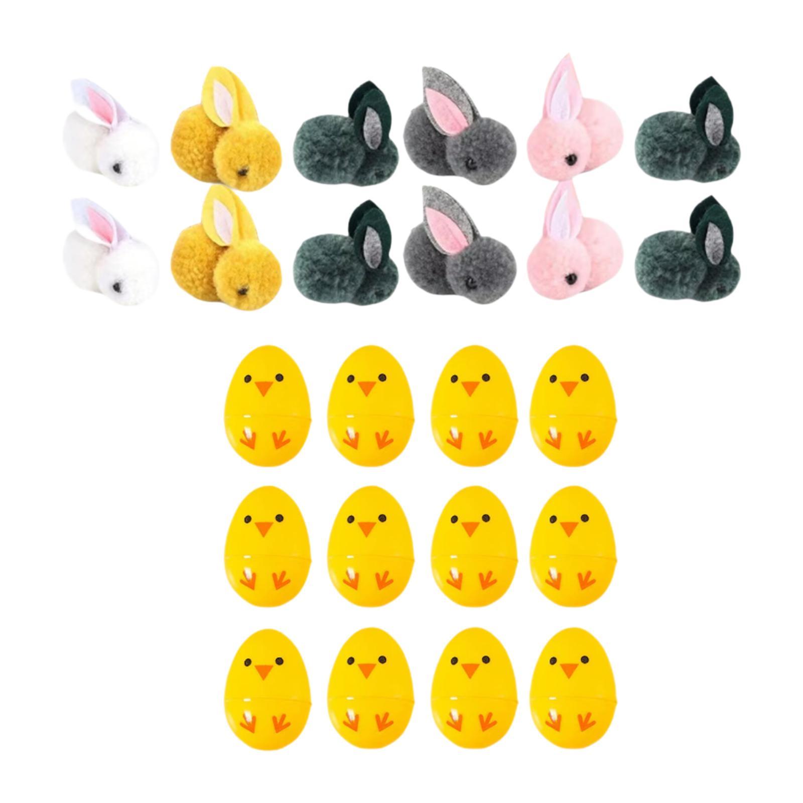 Easter Eggs with Stuffed Bunny Toys Prizes Ornaments for Kids Stuffed Toys